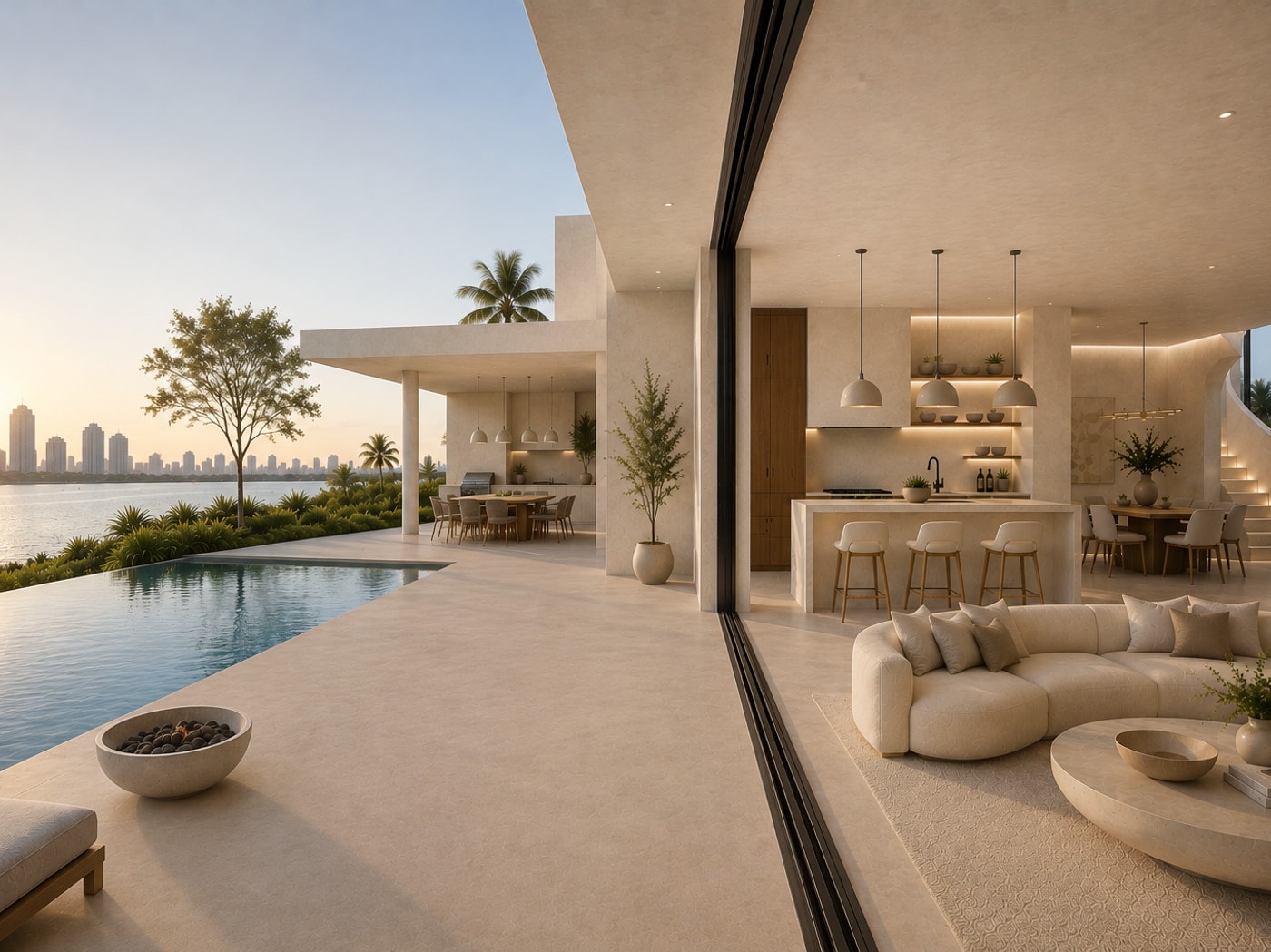 A seamless microcement floor and wall.